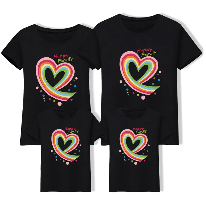 Семейная Одинаковая одежда футболки с надписью Love для мамы и дочки папы сына