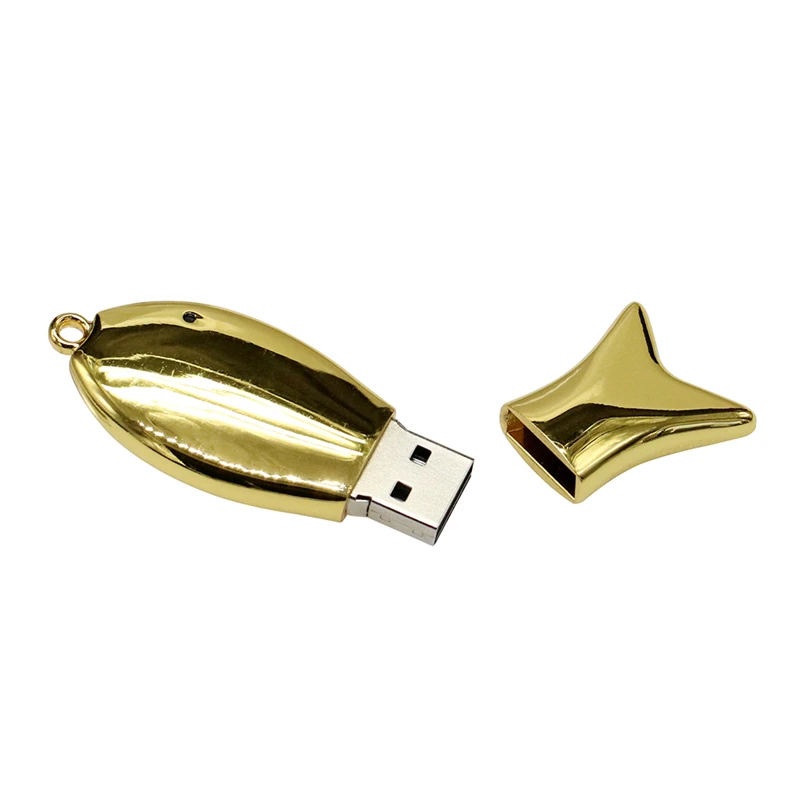 Металлический USB флеш накопитель в виде рыбы 128 ГБ U диск 4 8 16 Флешка 32 64 256 2 0 карта