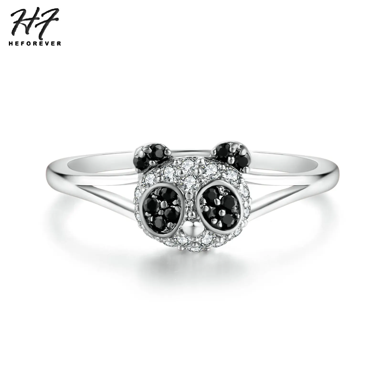 Ювелирные кольца в виде милой панды для девочек и женщин цвета розового