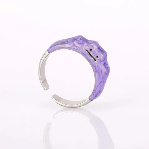 Корейские Открытые Кольца мечтательная фиолетовая милая улыбка Монстр кольцо для женщин и девочек модные ювелирные изделия