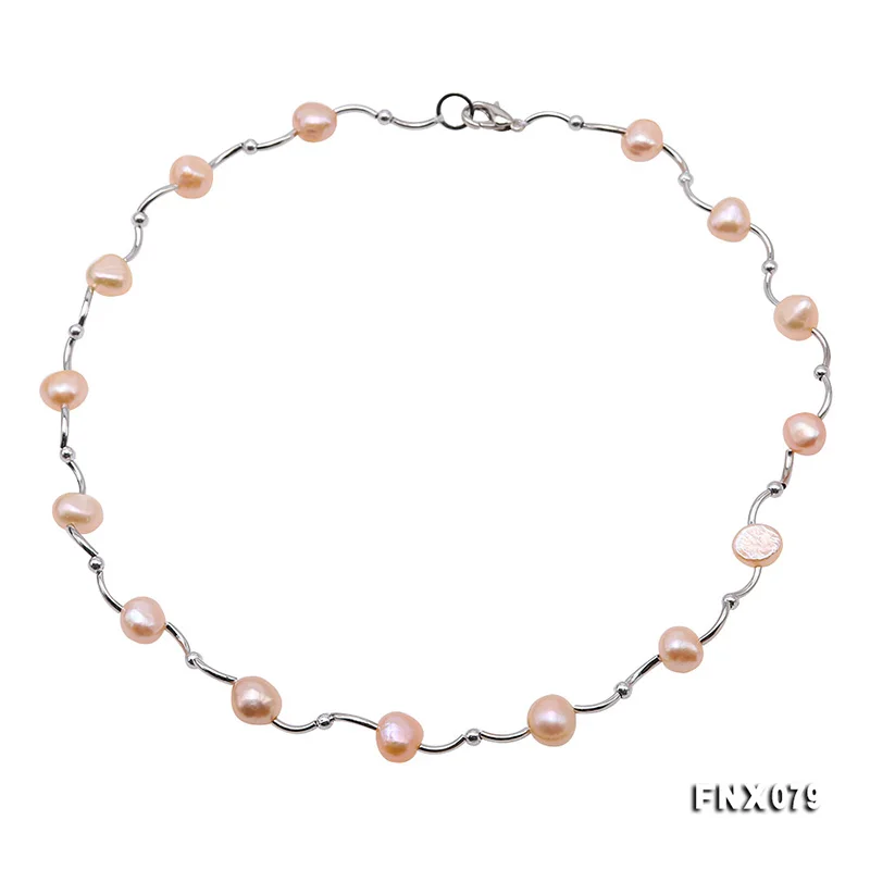 JYX Delicate Pearl Chains natural 5 kinds color pearl necklace 8-9mm 16&quot daily | Украшения и аксессуары