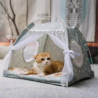 pet tent for cat dog house bed playpen portable washable dog teepee thick cushion puppy dog mat cage excursion indoor kennel