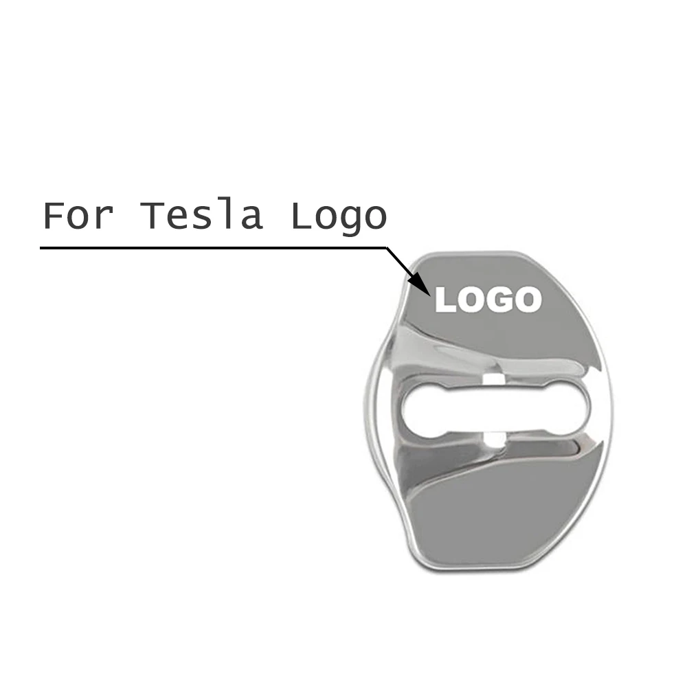4 шт. Чехол для автомобильного дверного замка с логотипом Tesla Model 3 X Y Автомобильный