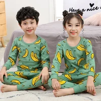 boys girls pajamas autumn winter long sleeve childrens clothing sleepwear cotton pyjamas sets for kids 2 4 6 8 10 12 years