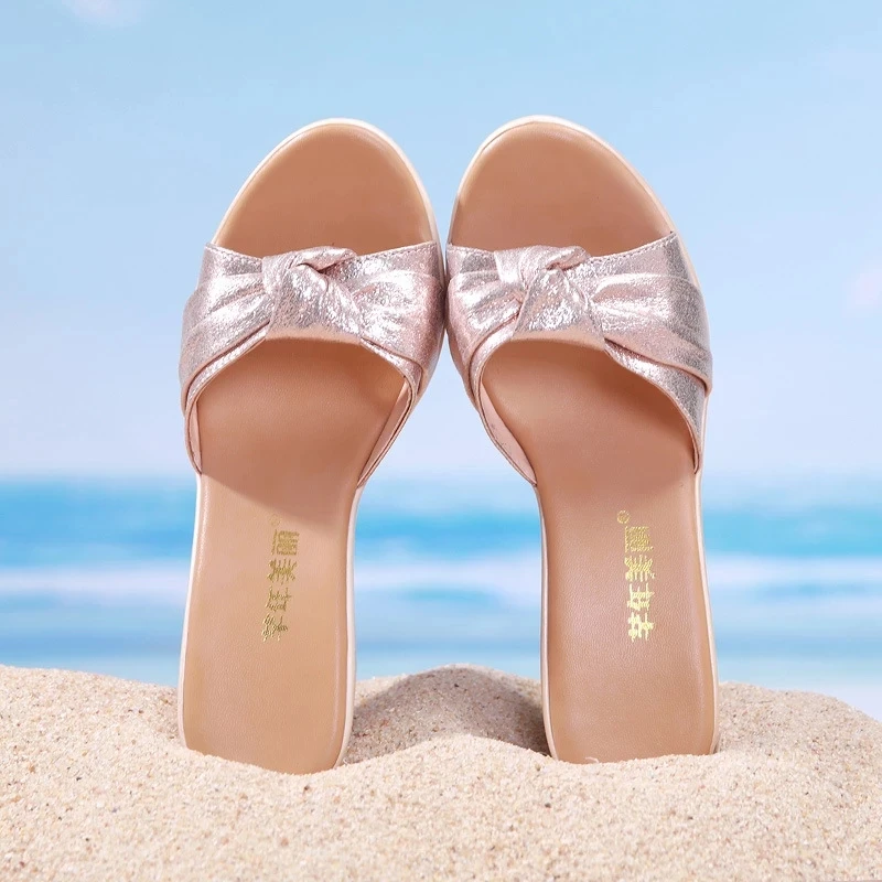 Женские шлепанцы на танкетке с открытым носком большие размеры 32-43 | Обувь