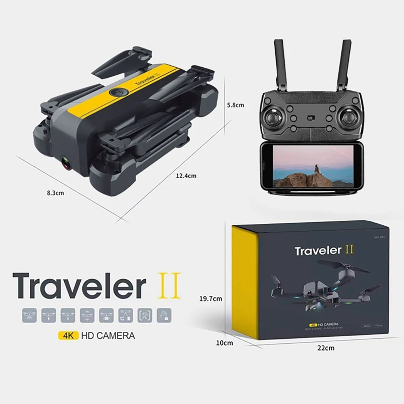

BQ-18 Drone 4K HD Pixel Dual Camera Foldable Quadcopter Gesturing Photo/Recording 50x Zoom FPV RC Dron High Definition Graphic