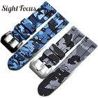 20 мм22 мм24 мм26 мм Camo синегосерого цветов, ремешки для часов для дизельных Pam резиновый силиконовый чехол-бампер с ремешки для часов наручные браслеты для пояса Для мужчин Correa