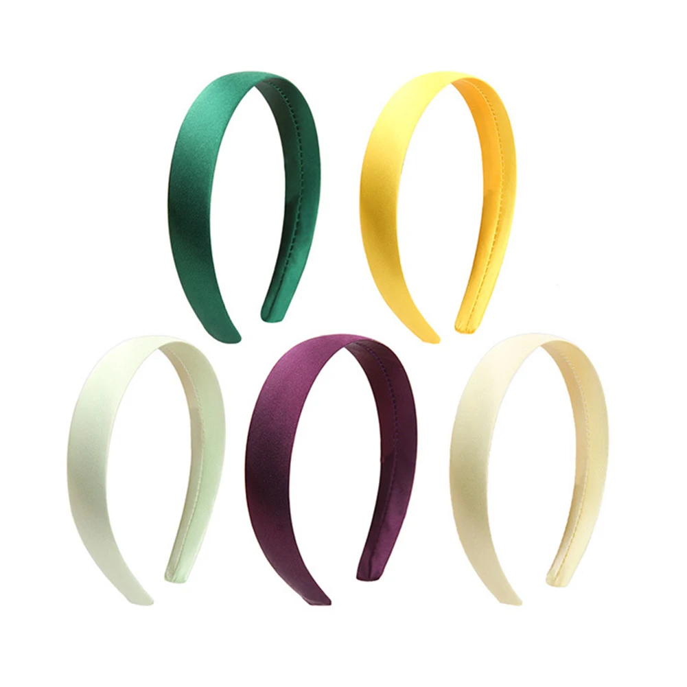 

Fashion 2cm Stain Solid Candy Color Simple Cloth Headband Handmade Head Hoop Women's Kids Headpiece Wrap Hoop Hair Accessories