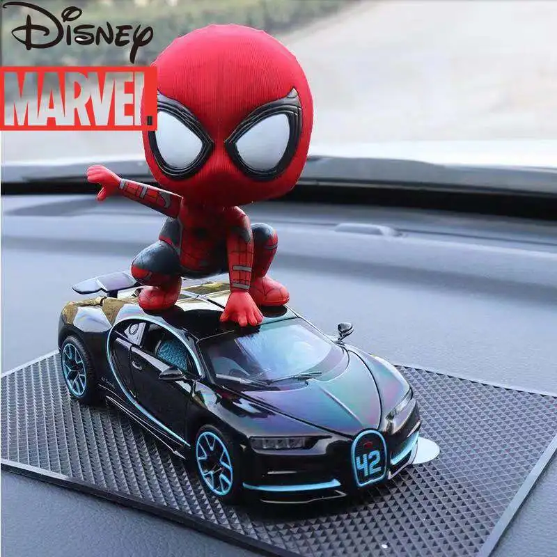 

Disney Marvel Avengers Spider-Man Model Central Control Trolley Interior Accessories Car Decoration Shaking His Head