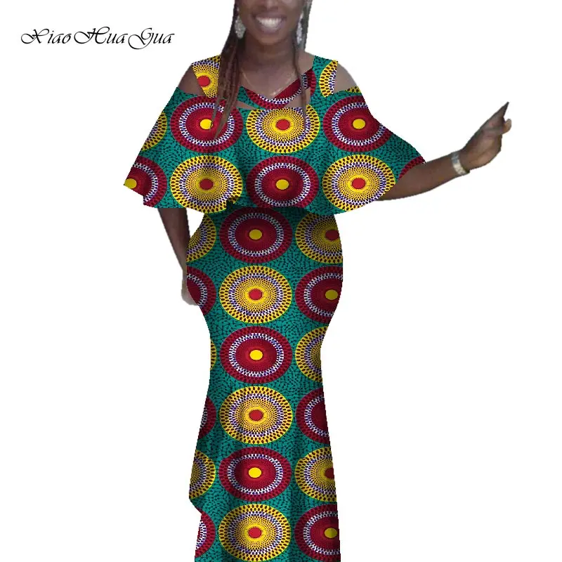Африканские платья для женщин платье с Африканским принтом рукавом летучая мышь