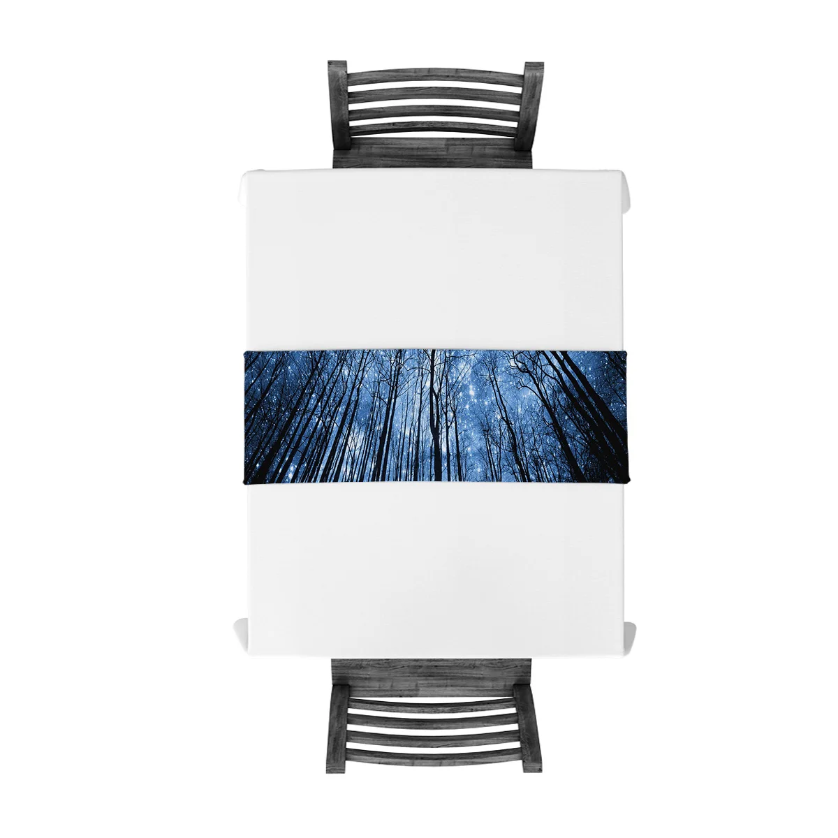 Лесное небо звезды черная луна белые настольные дорожки современный обеденный