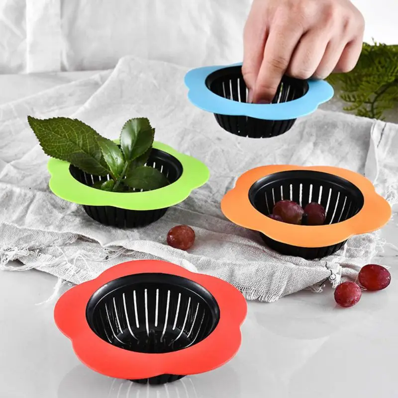

Kitchen Plastic Plum-type Floor Drain TPR Sink Filter Sink Plug Creative Household Merchandises Bathroom Accessories