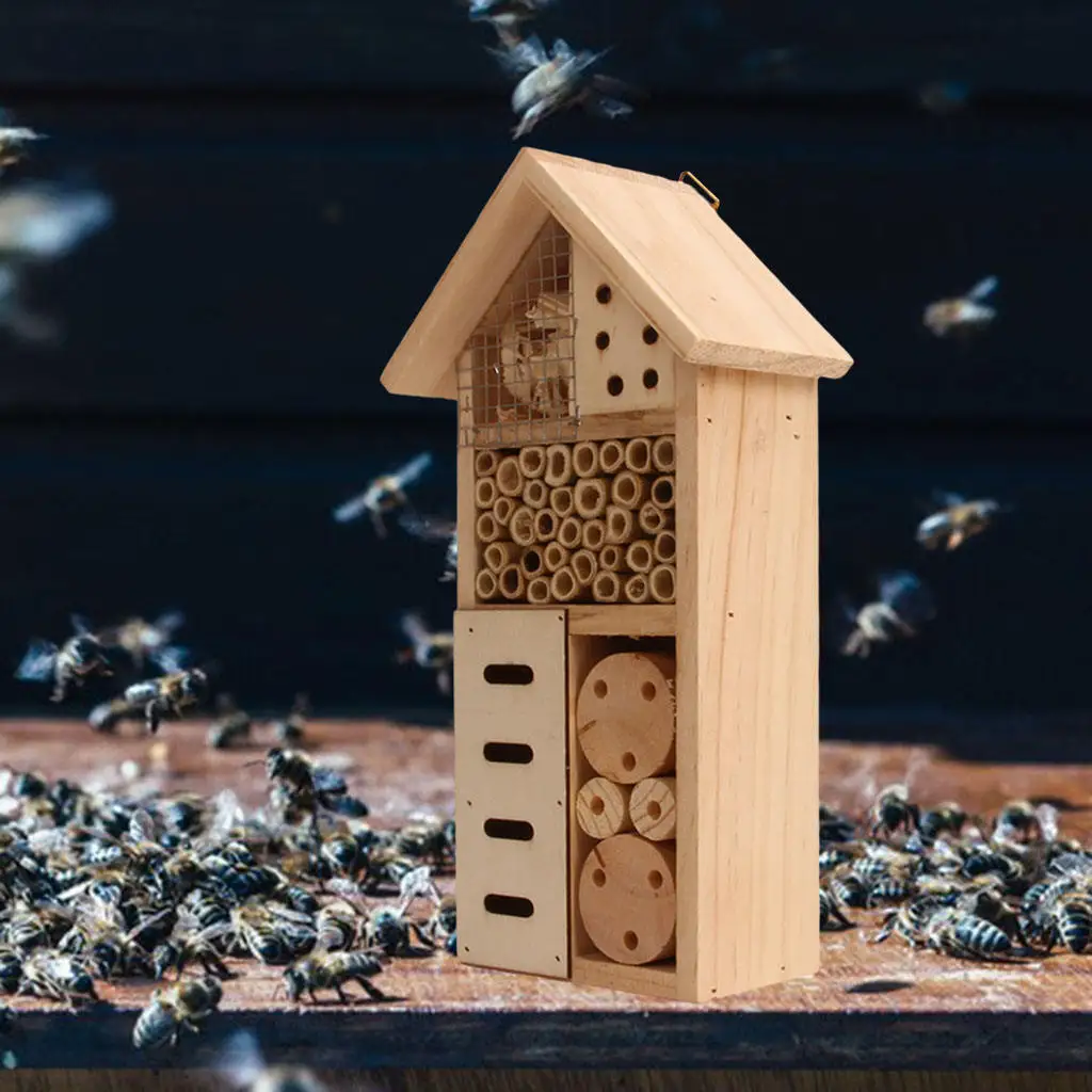 Деревянная коробка для отеля с насекомыми улей божьи коровки гнездо подвесное