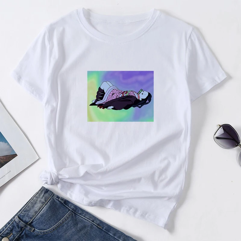 

Kitsune No Yaiba Demon slayer TShirt Women Graphic Top Tees Japanese Anime Style Tshirt Plus Size Cotton Soft Tops T-Shirt Woman