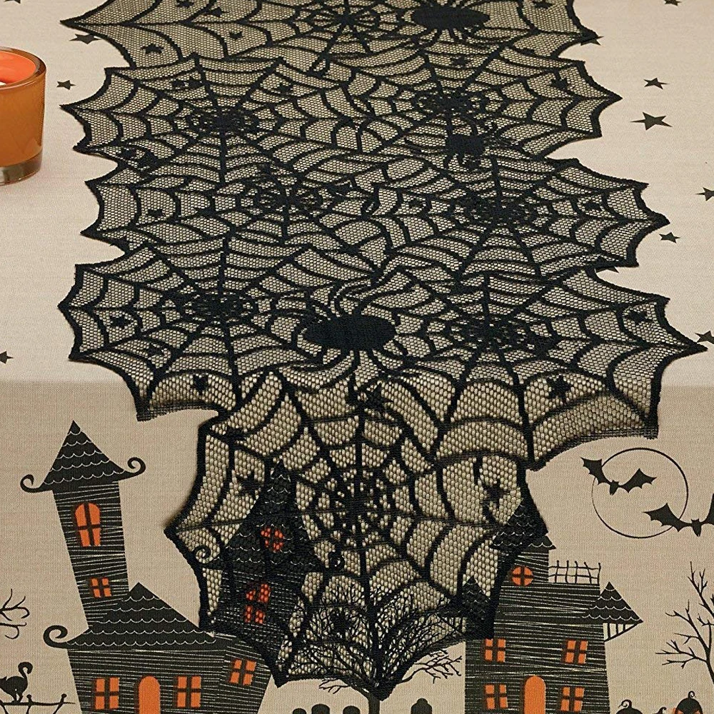 2 шт Хэллоуин украшения кружева Паук Паутина Скелет Череп вечерние скатерть