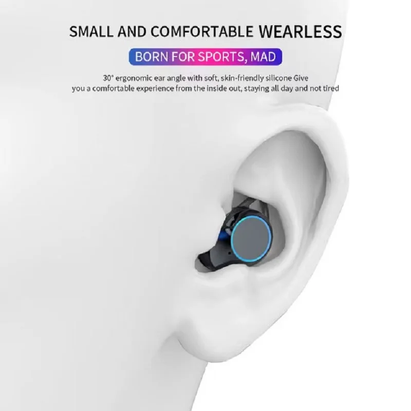 Беспроводные Bluetooth наушники G02 V5.0 со светодиодный кой TWS с сенсорным управлением
