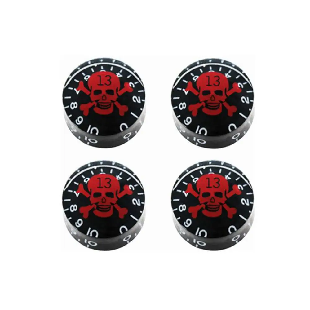4 pcs schädel elektrische gitarre knöpfe guitar speed control volume tone knöpfe potentiometer knob für lp sg tl st stil gitarre f