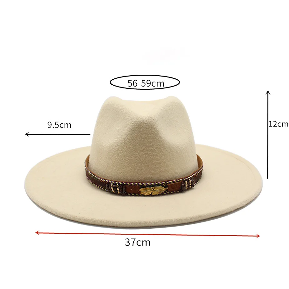Шляпа Fedora для мужчин и женщин шерстяная зимняя шапка с большим краем женские