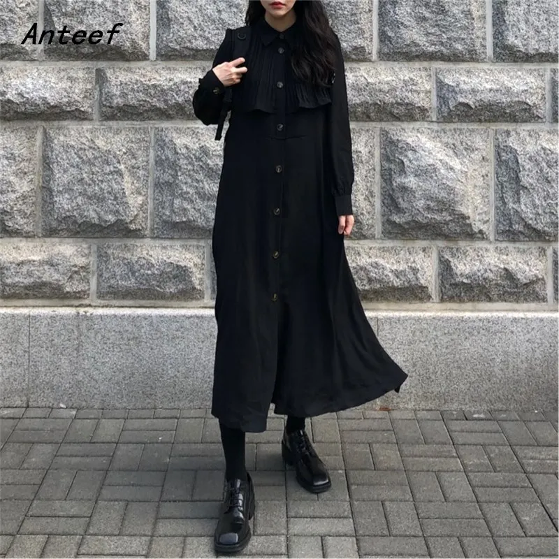 Длинный рукав размера плюс черный хлопок женское повседневное свободное