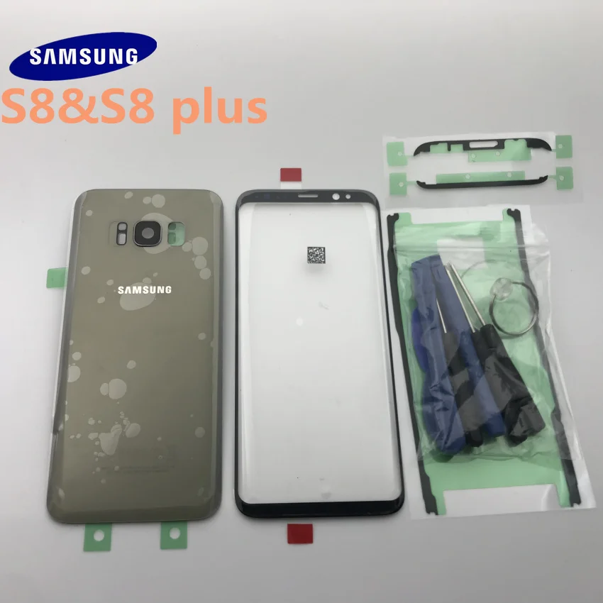 Samsung Galaxy S8 G950 G950F + plus G955 G955F Задняя стеклянная крышка Крышка батарейного отсека