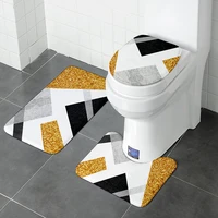 thick flannel bathroom bath mat set toilet rugs u shape floor carpets in bathroom toilet foot pad anti skid washable lid cover