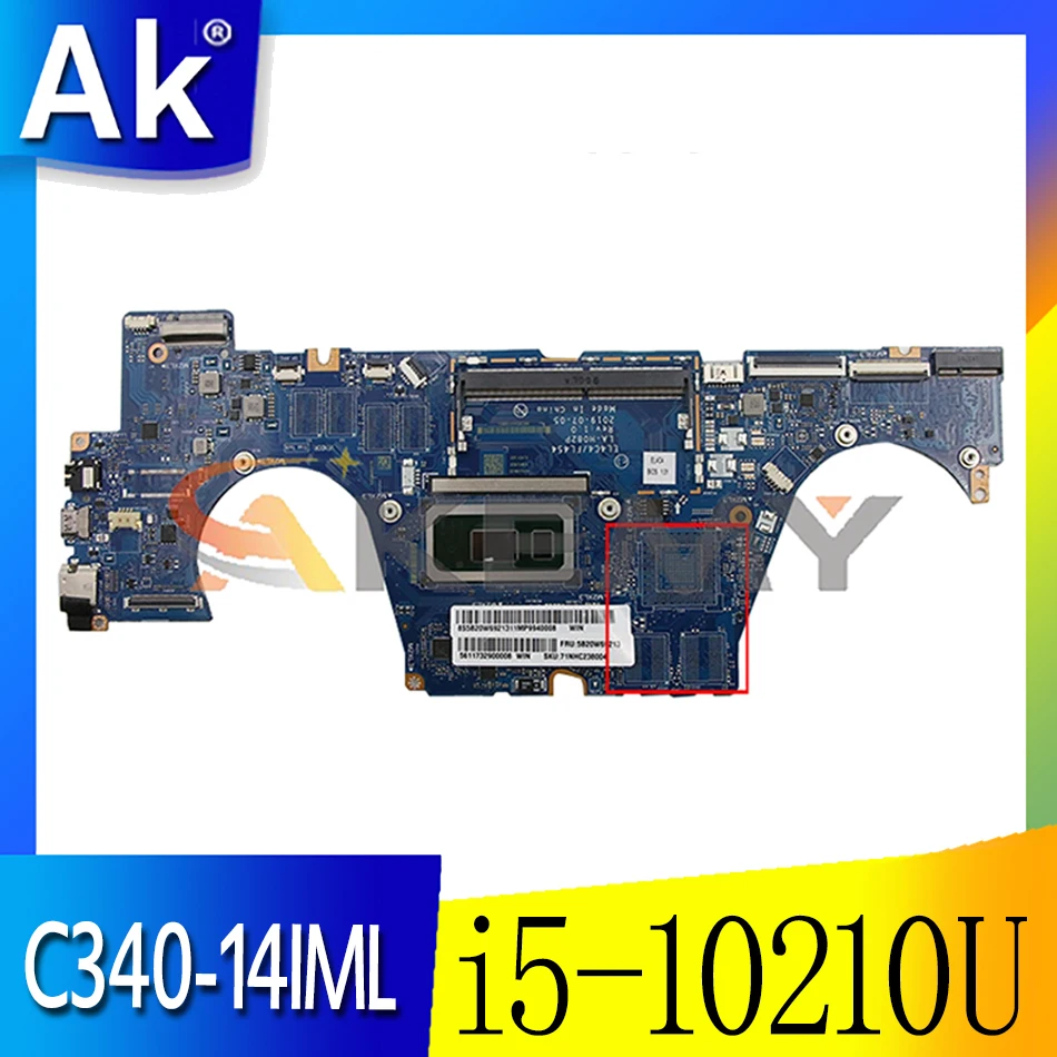 

For Lenovo C340-14IML FLEX-14IML laptop motherboard LA-H082P with CPU i5 10210U tested 100% working FRU 5B20W69213 5B20W69203