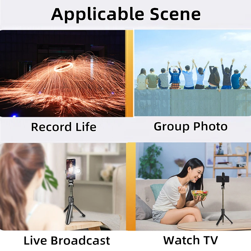 wireless selfie stick bluetooth compatible foldable mini tripod for phone with fill light shutter remote control for ios android free global shipping