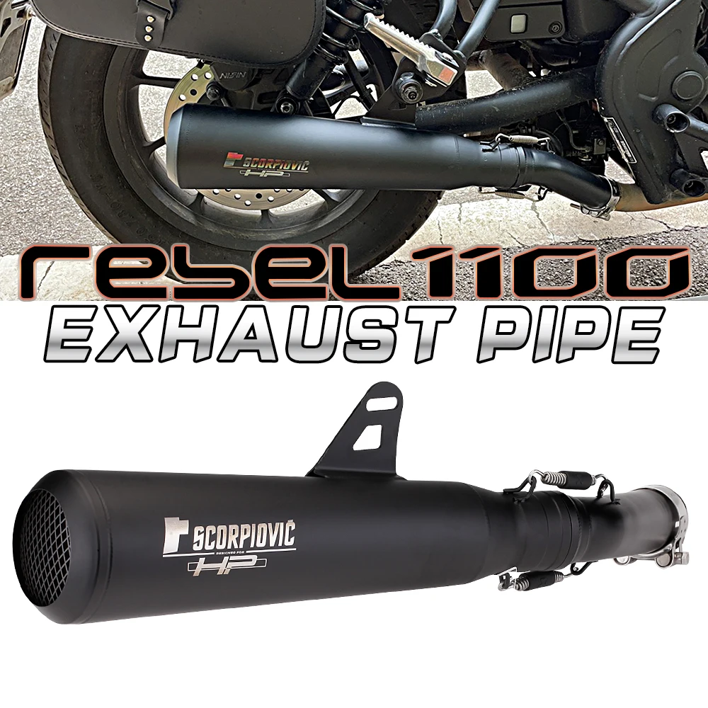 

Motorbike For Honda Rebel1100 500 CMX500 2017 2018 2019 2020 Stainless Steel Muffler Exhaust Pipe Black Knight