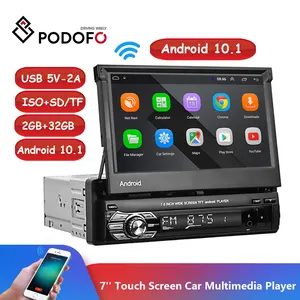 Автомобильный мультимедийный плеер Podofo, 1 DIN, Android, четырехъядерный процессор, GPS-навигатор, 7-дюймовая универсальная автомагнитола, Wi-Fi, Bluetooth, MP5, 1 DIN, без DVD