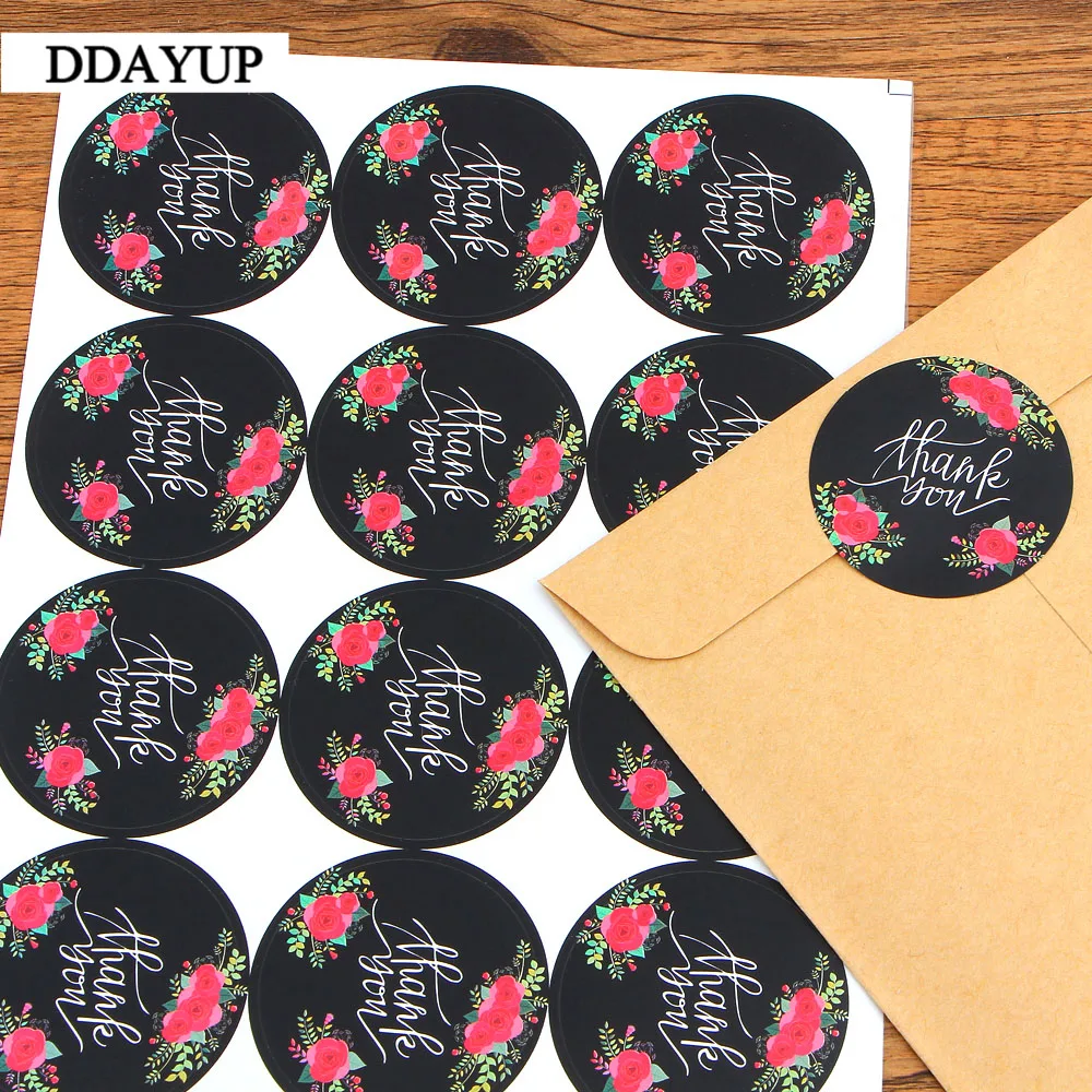 120 шт./лот круглая наклейка с милыми цветами серия Thank You многофункциональная