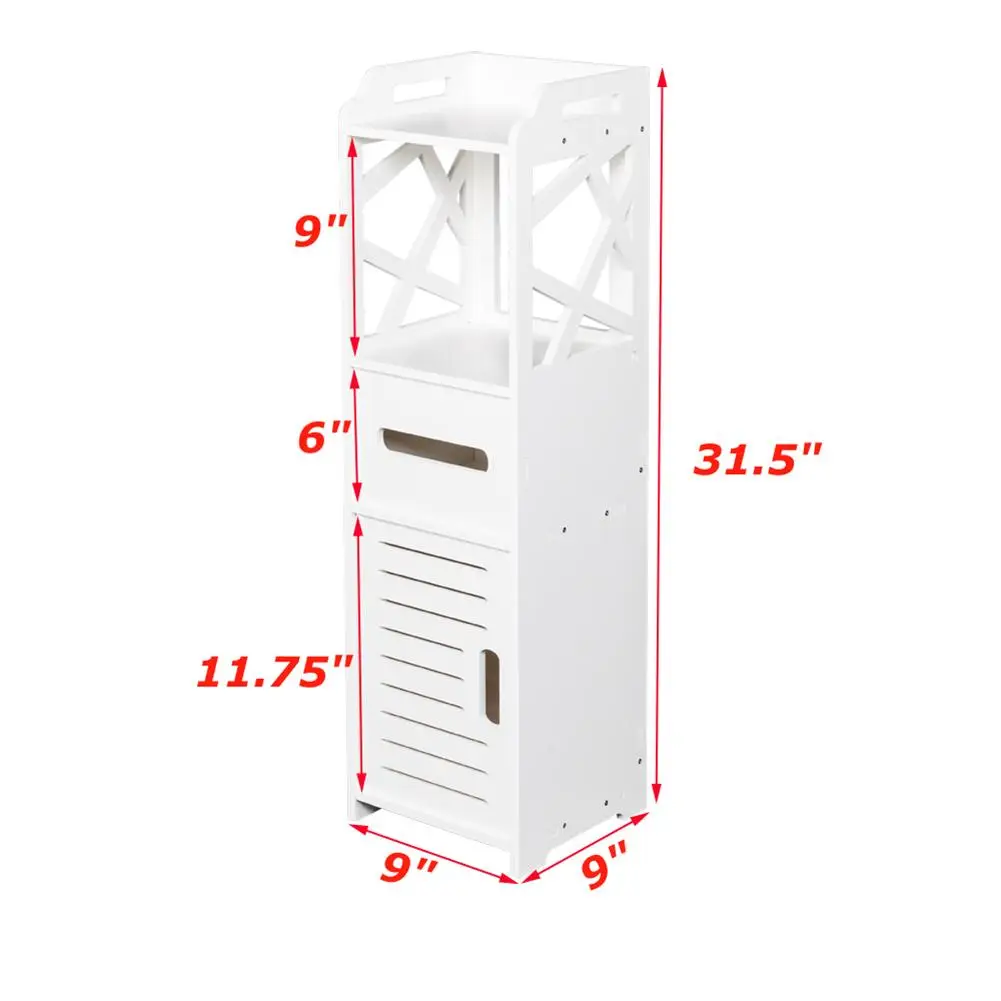 

3 Tiers Floor Shelf Side Cabinet Locker Storage Box Rack Racks Holder Waterproof Bathroom Toilet Kitchen Office Library