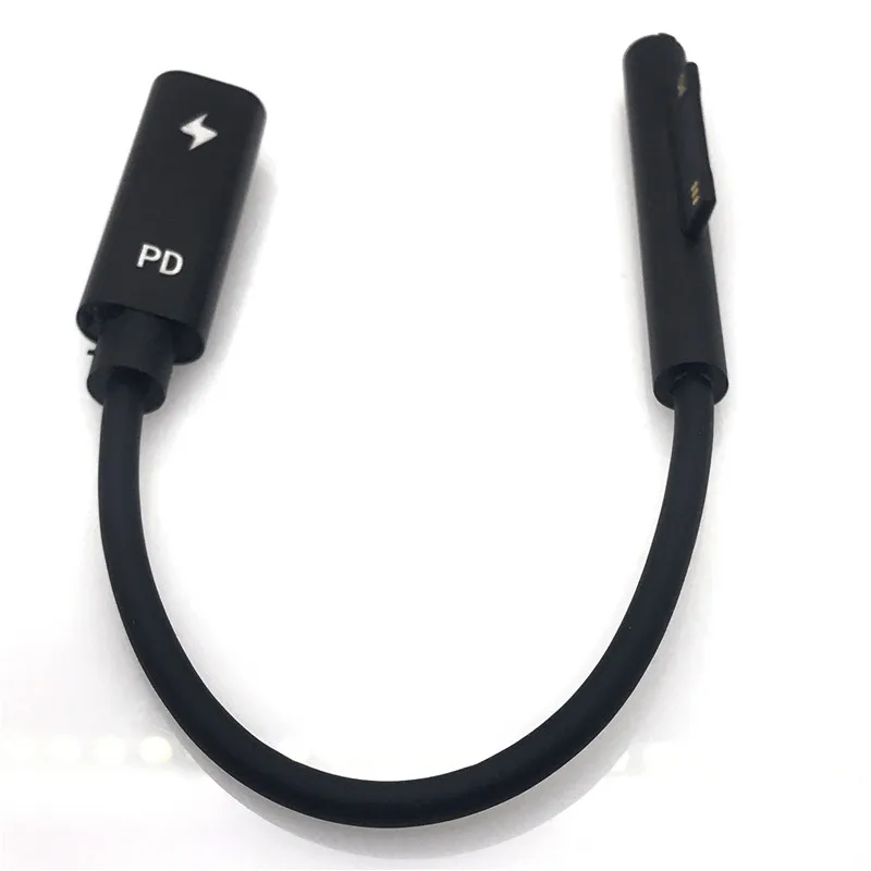 

USB Type C PD 15V Power Charger Adapter Converter Charging Cable for Microsoft Surface Pro 7/6/5/4/3/GO/BOOK Laptop 1/2