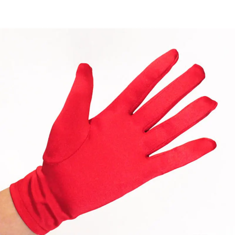 Перчатки женские короткие для выступлений выпускного вечера однотонные черные