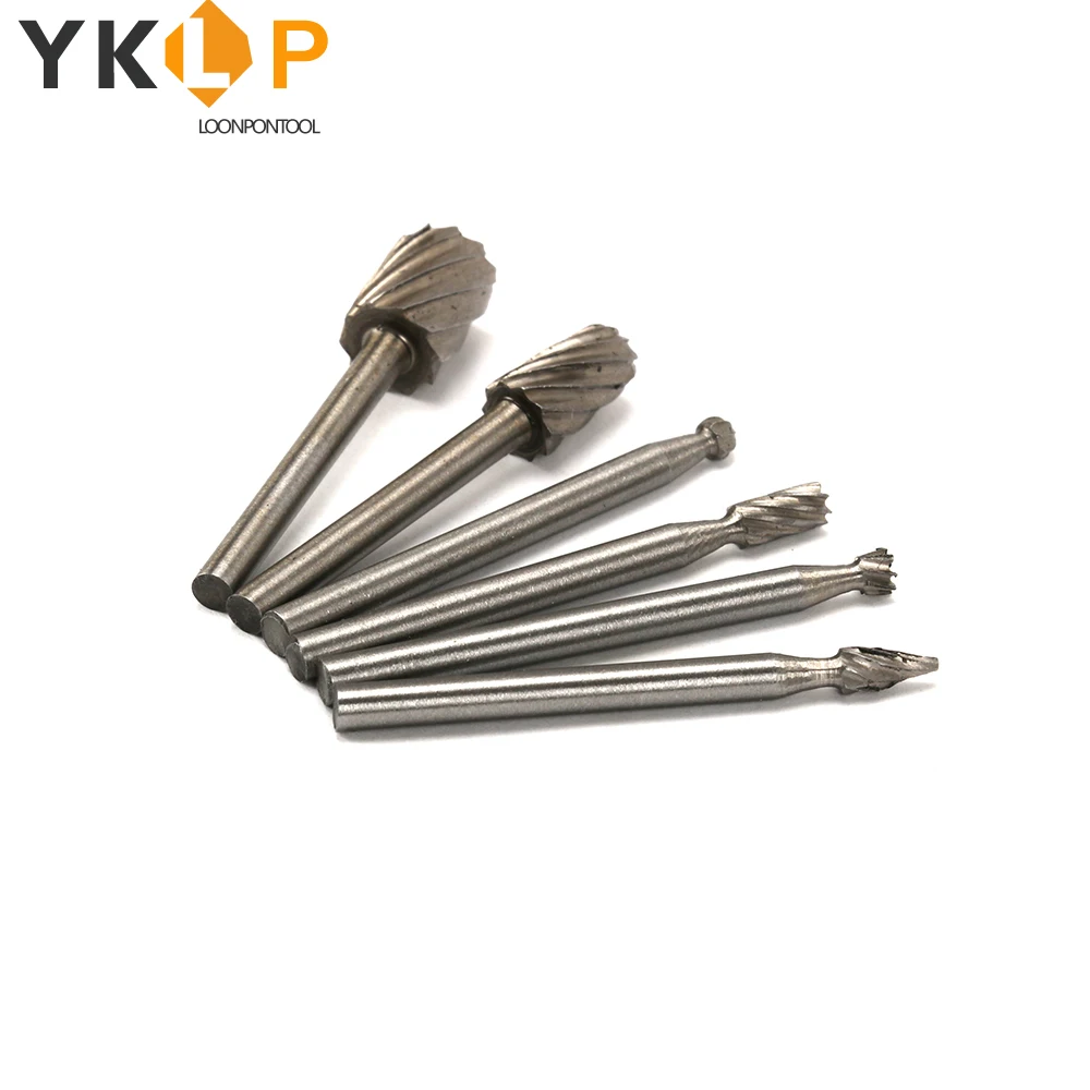 

1/8" HSS Tungsten Carbide Rotary Cutting Burr Set Grinder Bit 6Pcs 40mm for Mold