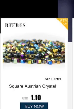BTFBES квадратной формы Австрийские акриловые бусины квадрат 3 мм 100 шт стеклянные бусины для рукоделия детей
