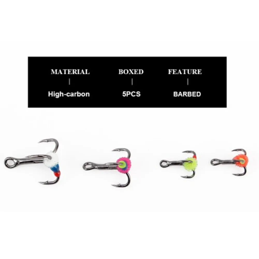 

5PC High Carbon Steel Winter Ice Fishing Hook Bait Luminous Hook Bionic Fishing Bait Hook Carbon Steel Fishing Hook Sinking Tool