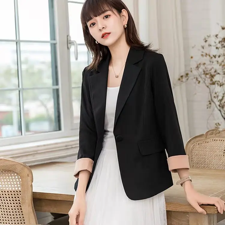 Новинка летние блейзеры Женская Весенняя куртка во французском стиле