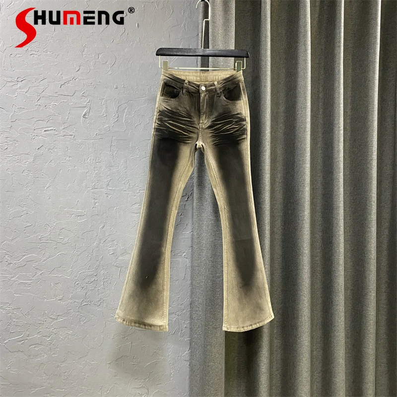 

Fashion Personalized Dyed Bell-Bottom Denim Pants Stretch Slim Fit Skinny Denim Jean Trousers for Women 2022 New Autumn Jeans