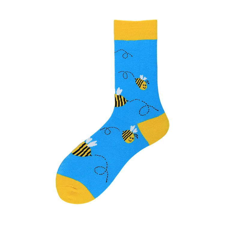 Модные носки для женщин Разноцветные Веселые носки для мужчин хип-хоп хипстер веселое Harajuku рождественские носки диффузные носки для мужчин подарок - Цвет: 1