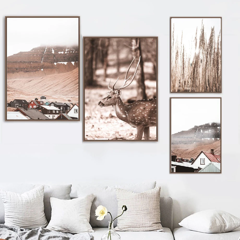 Настенная картина с изображением снежного пейзажа настенные постеры на холсте