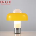 Яркая современная настольная лампа в скандинавском стиле, светодиодная настольная лампа в виде желтых грибов для украшения дома и спальни