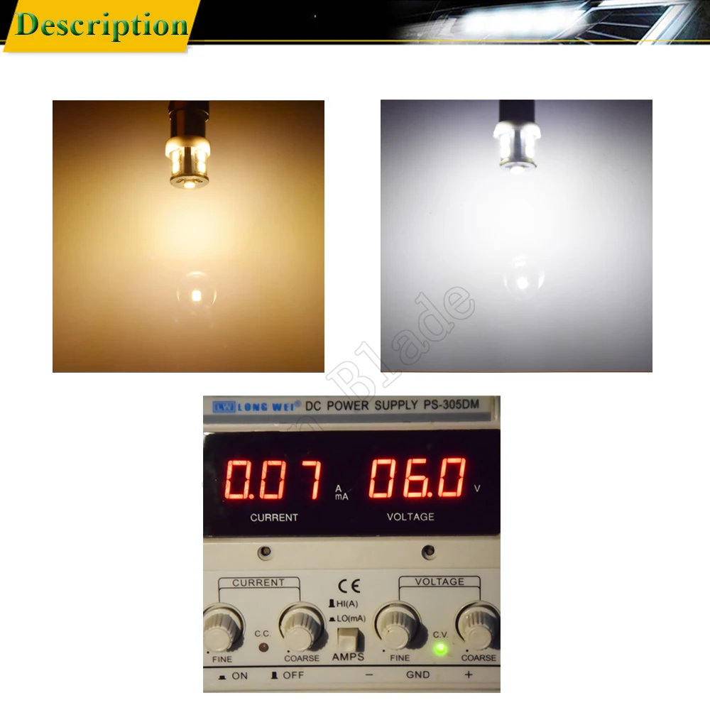 4 шт. E10 7SMD 2835 6 вольт постоянного тока светодиодный лампы теплый белый/белый