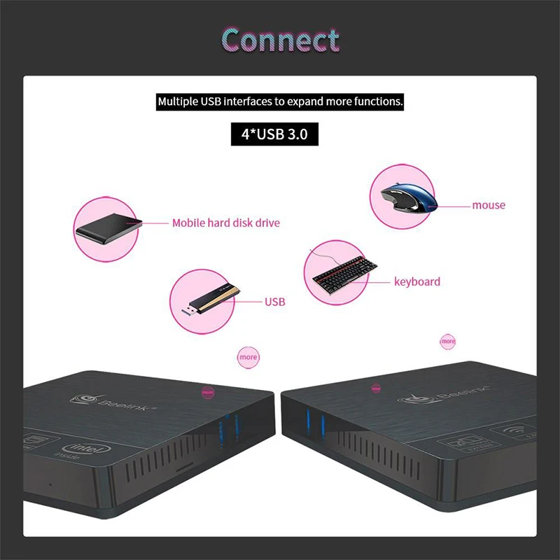 Мини-ПК Beelink bt4 intel atom x5-Z8500 4 k lpddr3 4g/64g 2 4g/5g duplo wifi 1000 m lan hdmi + vga usb3.0 |