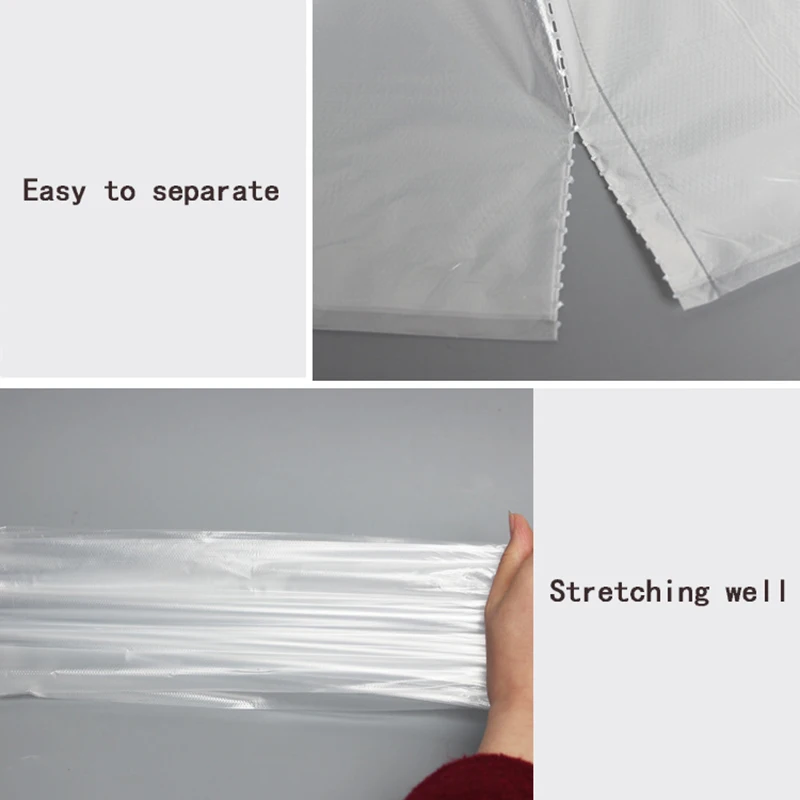 50 Pcs/Roll White Trash Bags Household Kitchen Disposable Plastic Bags Hotel Transparent Garbage Trash Bags Cleaning Supplies images - 6