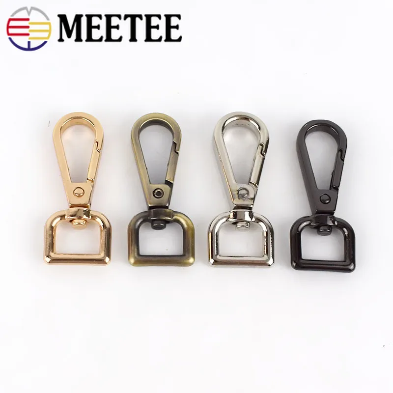 10/20 штук Meetee 13 мм металлический мешок пряжки ошейник Поворотный Trigger зажимы застежки крючки брелки для ключей карабин DIY аппаратных аксессуары для ванной комнаты
