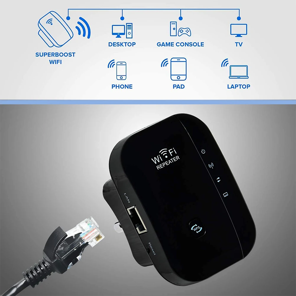 300 Мбит/с Wi Fi ретранслятор беспроводной WiFi усилитель сигнала большой диапазон