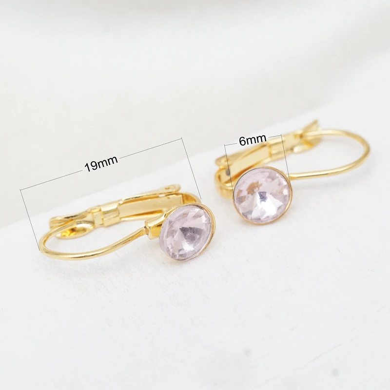 

12 Pairs Random Style Simulated-Pearl Crystal Gold-Color Round Stainless Steel Hoop Earrings for Women Ladies Gift Wholesale