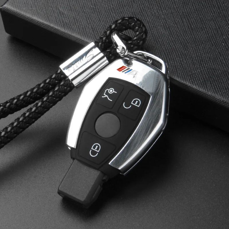 Silver rope C Металлический брелок для ключей, чехол, защитный чехол, подходит для Mercedes Benz E C Class W204 W212 W176 GLC CLA GLA, автомобильные аксессуары - Название цвета: Silver rope C
