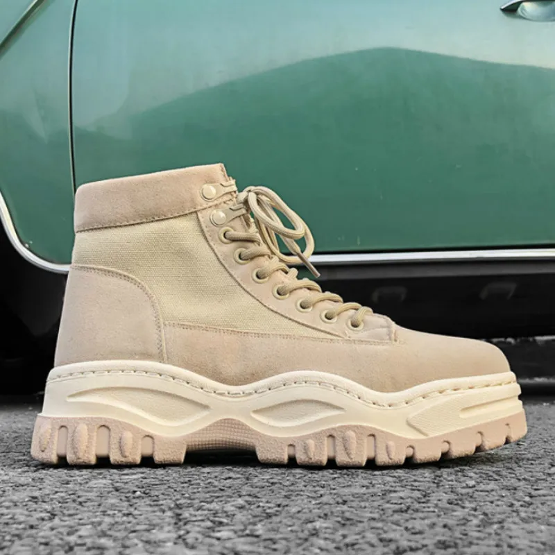 Мужские рабочие ботинки Сезон осень зима Черные хаки коричневые кроссовки на