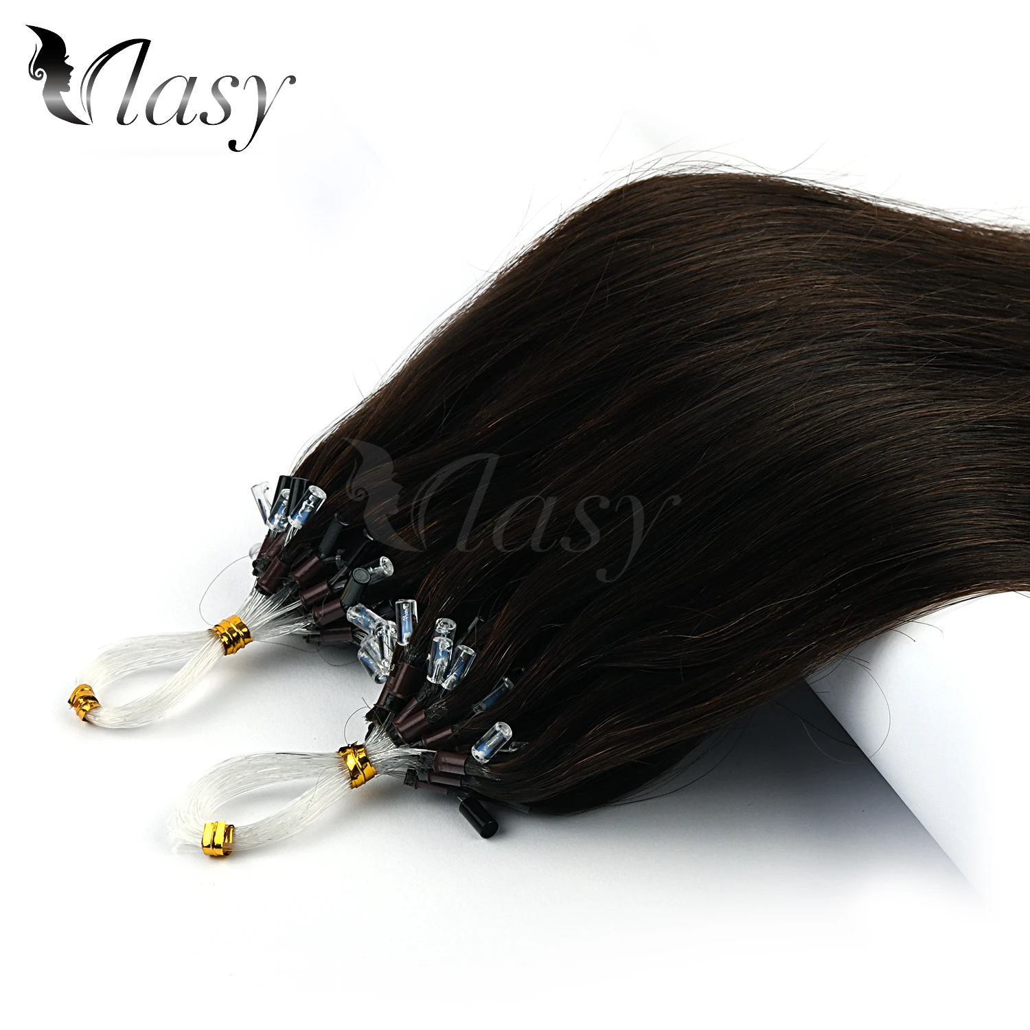 

Vlasy 1g/s Micro Ring Hair Extensions Non-Remy Straight Blonde Brown Micro Bead Loop Human Hair Extension 16'' 20'' 24''